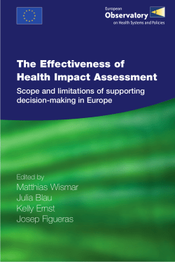 The effectiveness of health impact assessment