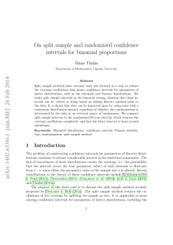 On split sample and randomized confidence intervals for binomial