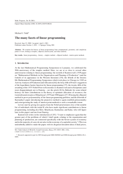 The many facets of linear programming