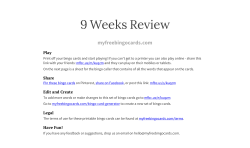 9 Weeks Review - My Free Bingo Cards