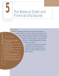 Chapter 5: The Balance Sheet and Financial Disclosures