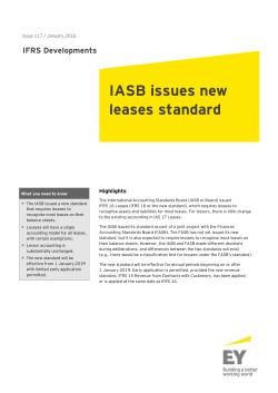IASB issues new leases standard