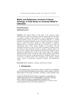 Myths and Religions in Javanese Cultural Axiology