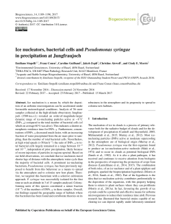 Ice nucleators, bacterial cells and Pseudomonas