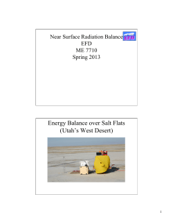 Energy Balance over Salt Flats (Utah`s West Desert)