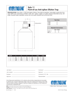 Style 11 Point-of-use Anti-siphon Dilution Trap