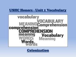 Honors - Unit 1 Vocabulary