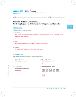 Patterns, Patterns, Patterns . . . Vocabulary Problem Set