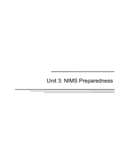 Unit 3: NIMS Preparedness - Mississippi Emergency Management