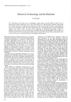 Historical Archaeology and the Historian