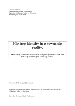 Hip hop identity in a township reality.