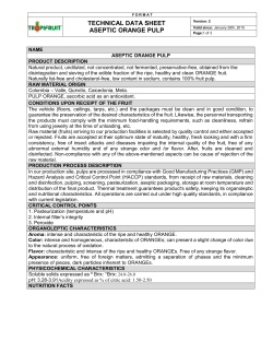 Orange specification aseptic