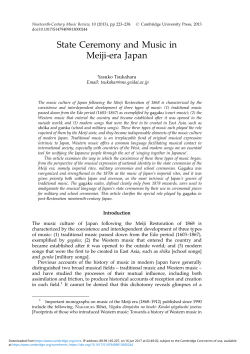 State Ceremony and Music in Meiji-era Japan