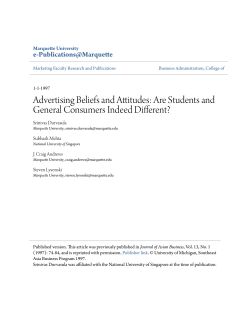 Advertising Beliefs and Attitudes: Are Students and General