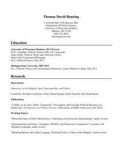 Thomas Bunting CV - Political Science