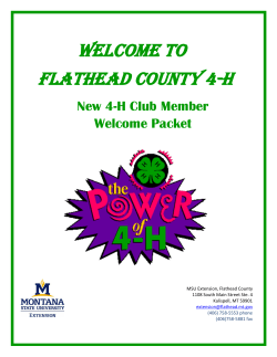 Flathead County 4-H Welcome Packet