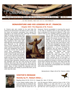 Newsletter - Brothers and Sisters of Penance