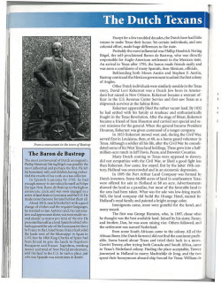 J~" . The Dutch Texans I - Institute of Texan Cultures