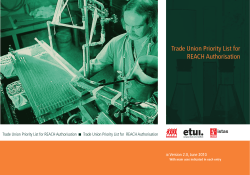 Trade Union Priority List for REACH Authorisation