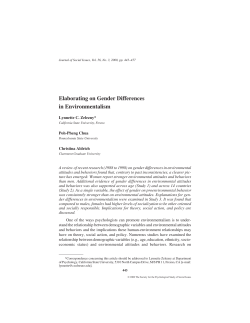 Elaborating on Gender Differences in Environmentalism