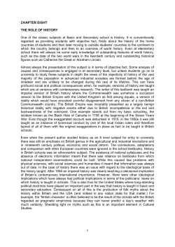 7 CHAPTER EIGHT THE ROLE OF HISTORY One of the classic