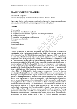 Classification of Glaciers