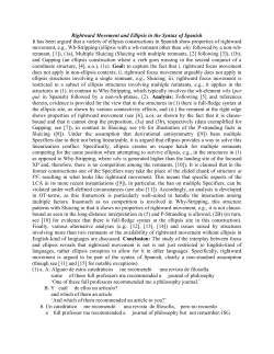 Rightward Movement and Ellipsis in the Syntax of Spanish It has