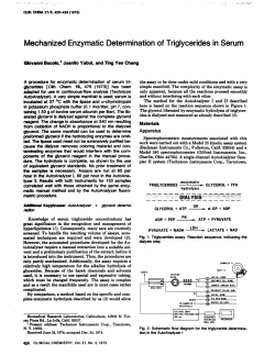 Mechanized Enzymatic Determination of Triglycerides in Serum