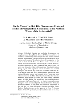 On the View of the Red Tide Phenomenon, Ecological Studies of