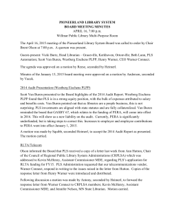 PIONEERLAND LIBRARY SYSTEM BOARD MEETING MINUTES