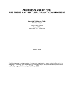 aboriginal use of fire - Intertribal Timber Council