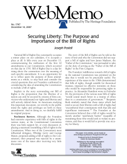 Securing Liberty: The Purpose and Importance of the Bill of Rights