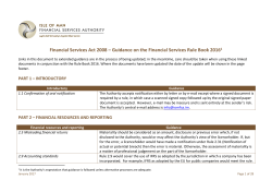 Rule Book Guidance - Isle of Man Financial Services Authority