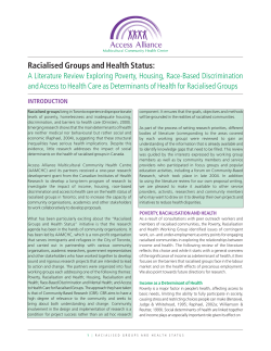 Racialised Groups and Health Status