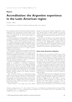 Accreditation: the Argentine experience in the Latin American region
