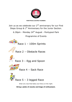 Race 1 &ndash; 100m Sprints Race 2 &ndash; Obstacle Races Race 3 &ndash; Egg and