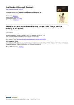 Architectural Research Quarterly Water in use and philosophy at