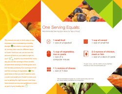 One Serving Equals: