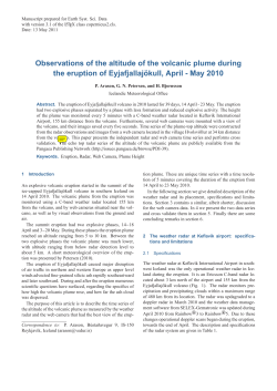 Observations of the altitude of the volcanic plume during the