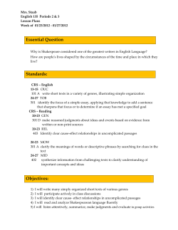 Essential Question Objectives: Standards: