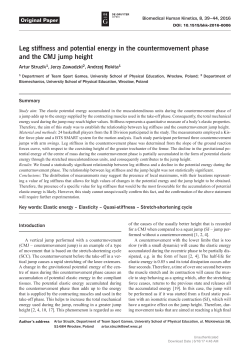 Leg stiffness and potential energy in the countermovement phase