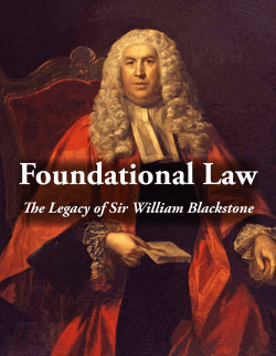 The Legacy of Sir William Blackstone
