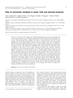 Fate of ivermectin residues in ewes` milk and derived products