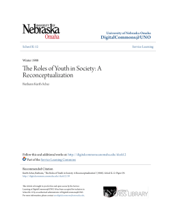 The Roles of Youth in Society: A Reconceptualization
