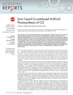 Ionic Liquid Co-catalyzed Artificial Photosynthesis of CO