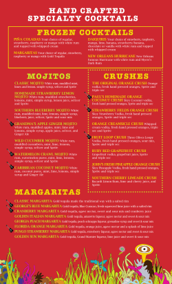 FROZEN COCKTAILS MOJITOS CRUSHES MARGARITAS