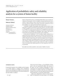 Application of probabilistic safety and reliability
