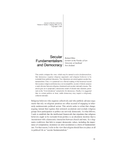 Secular Fundamentalism and Democracy