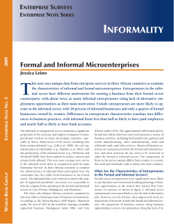 Formal and Informal Microenterprises