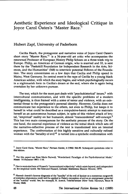 Aesthetic Experience and Ideological Critique in Joyce Carol